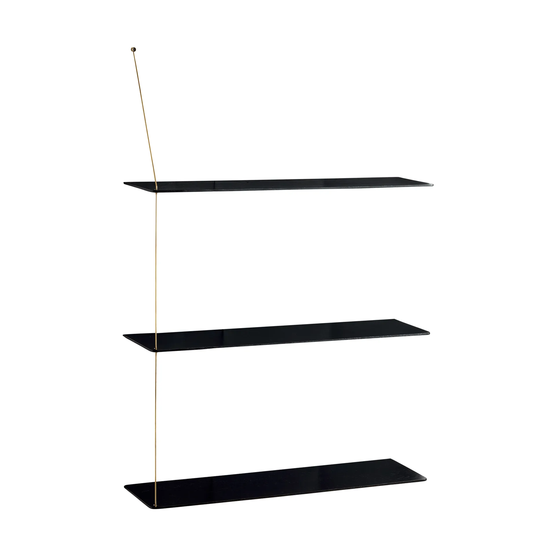 Stedge 置物架, 黑色橡木-黄铜，80cm，3层架 Woud