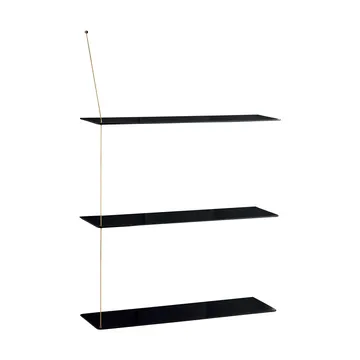 Stedge 置物架 - 黑色橡木-黄铜，80cm，3层架 - Woud
