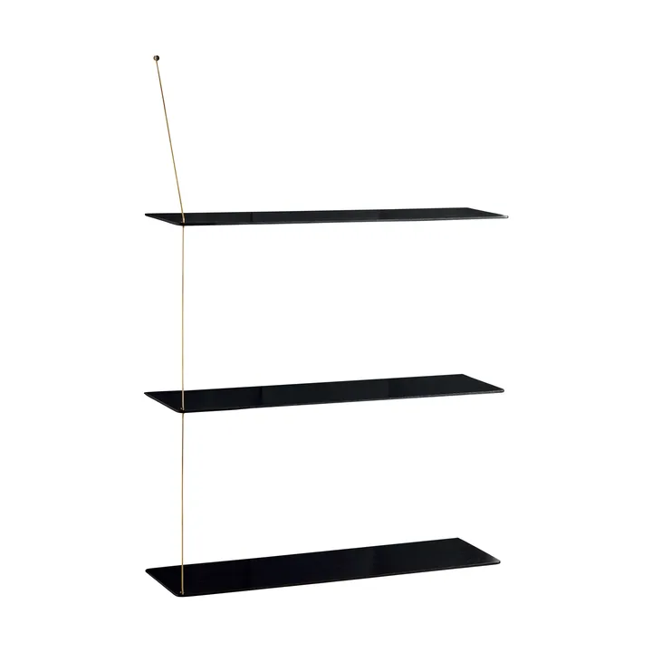 Stedge 置物架 - 黑色橡木-黄铜，80cm，3层架 - Woud
