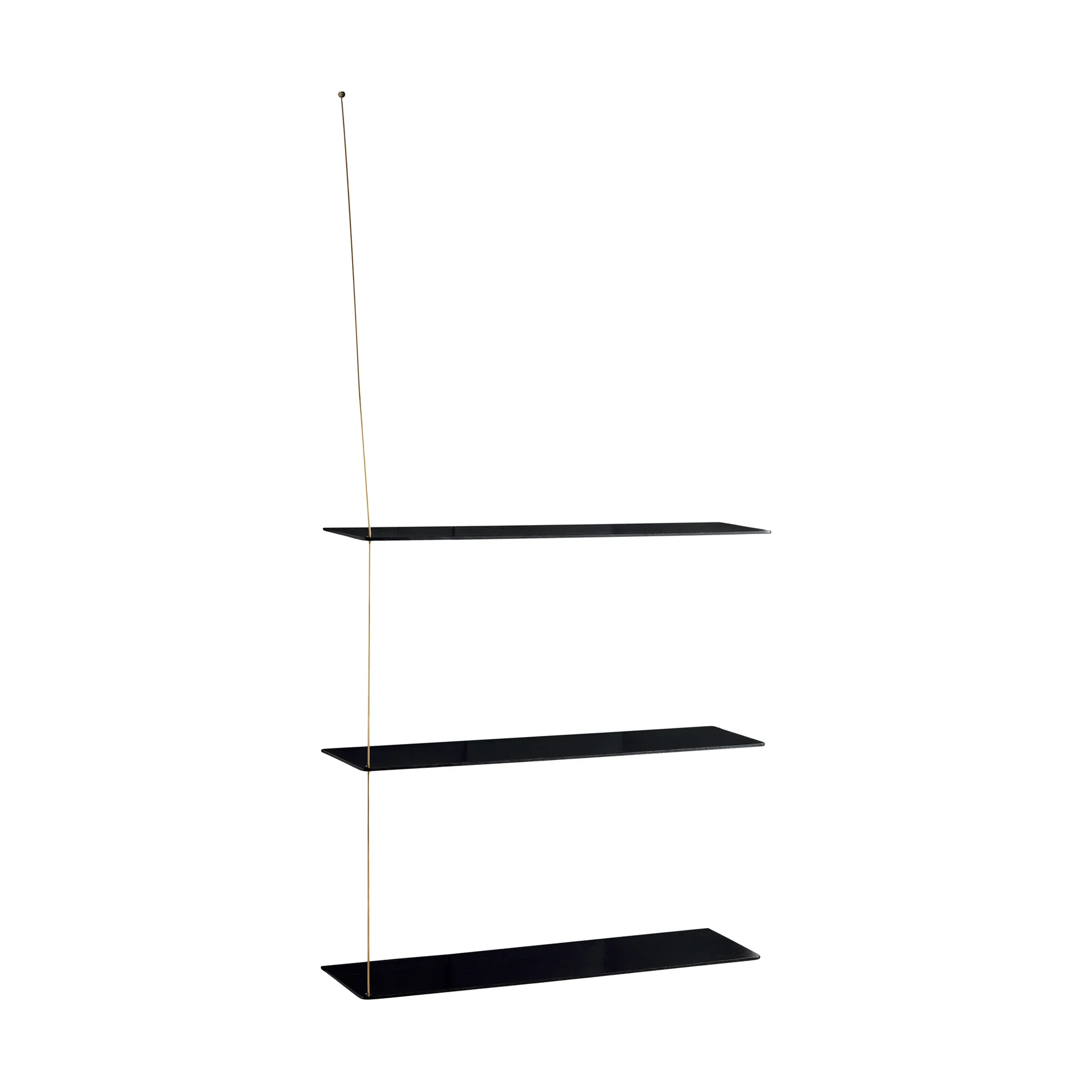 Stedge 置物架, 黑色橡木-黄铜，80cm，3层架 Woud