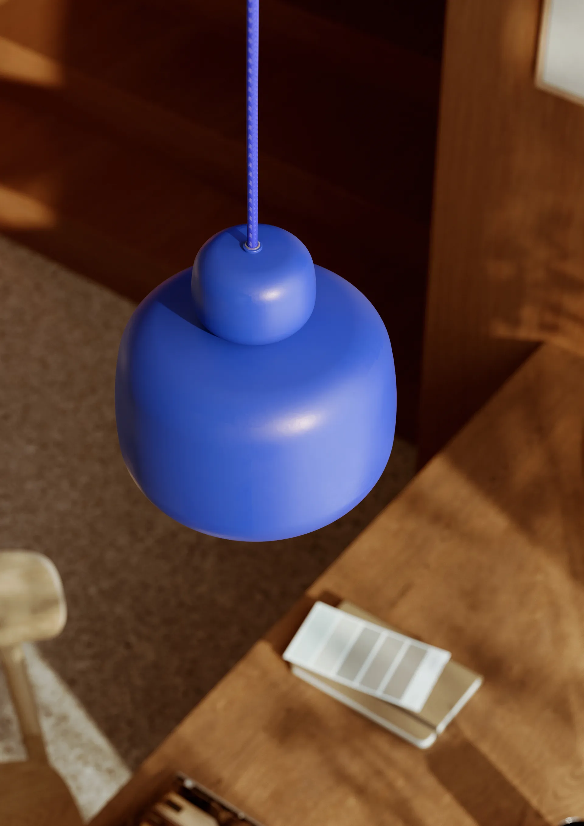 Stone 吊灯 小, Cobalt blue Woud