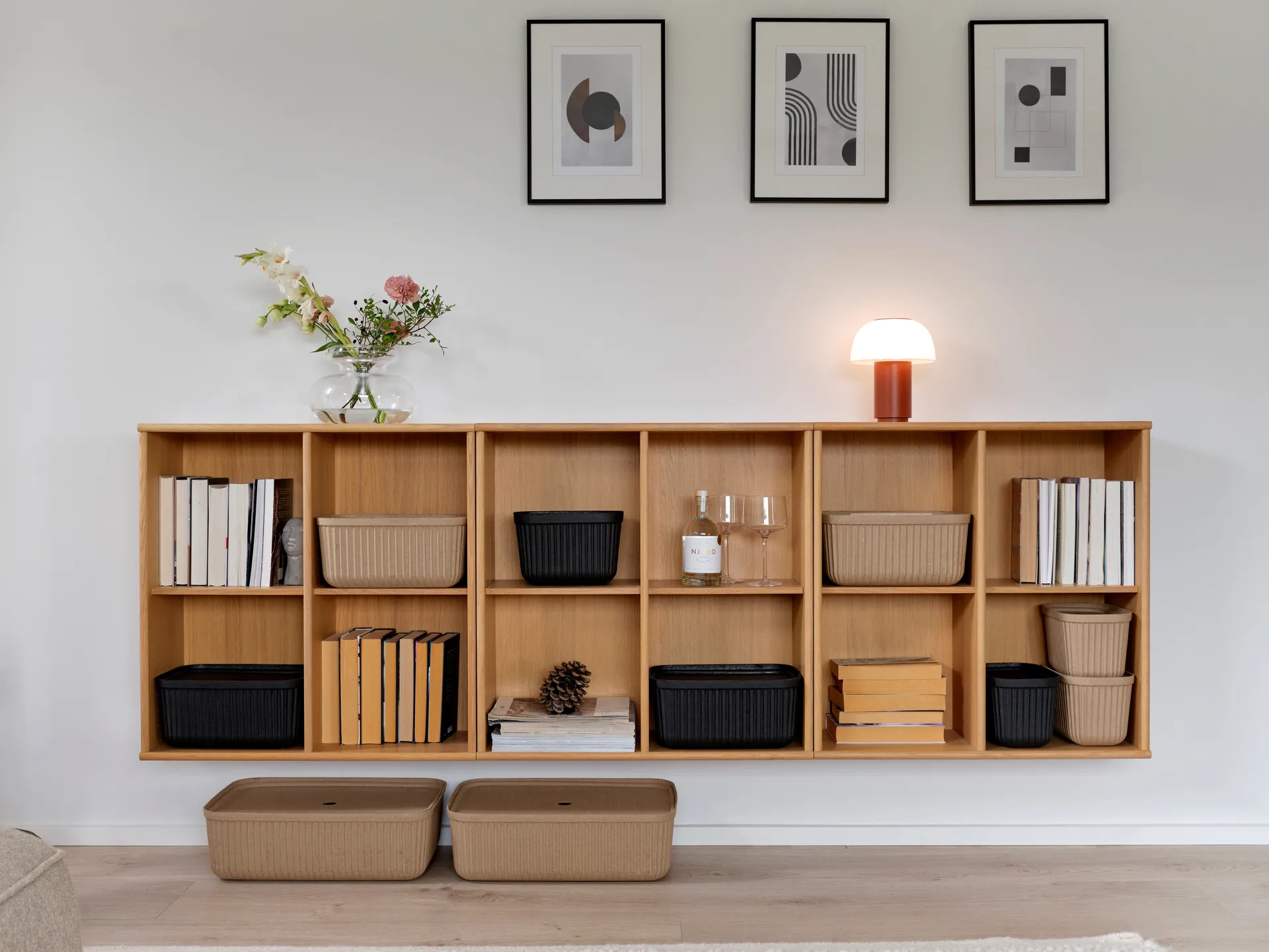 Pulp 储物箱 15x23 cm 两件套装, 原色/自然色 褐色 Zone Denmark