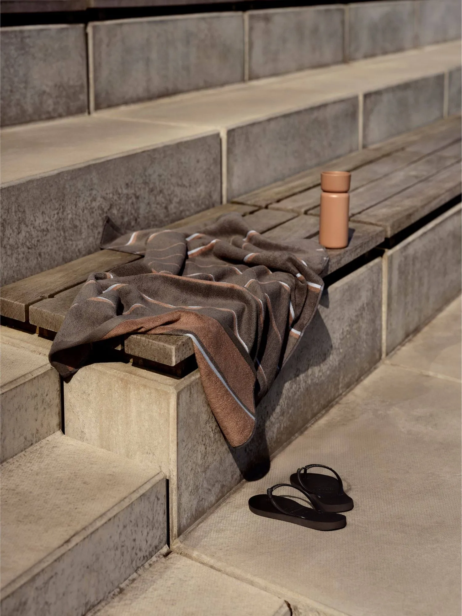 Sauna 桑拿系列 毛巾, 灰褐色_驼色_天蓝色_70x140cm Zone Denmark
