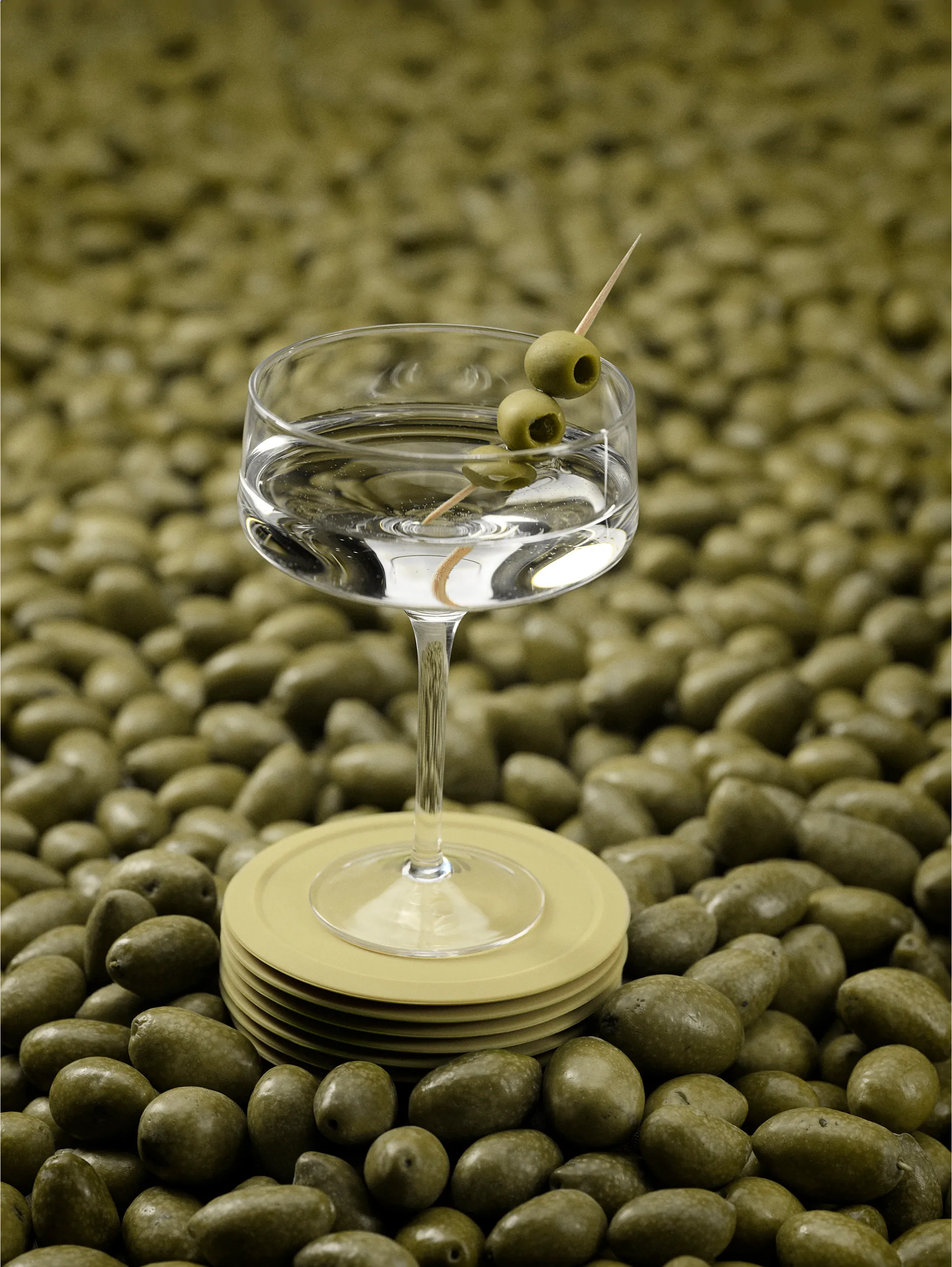 Singles 杯垫 六件套装 with holder, Leek 绿色 Zone Denmark