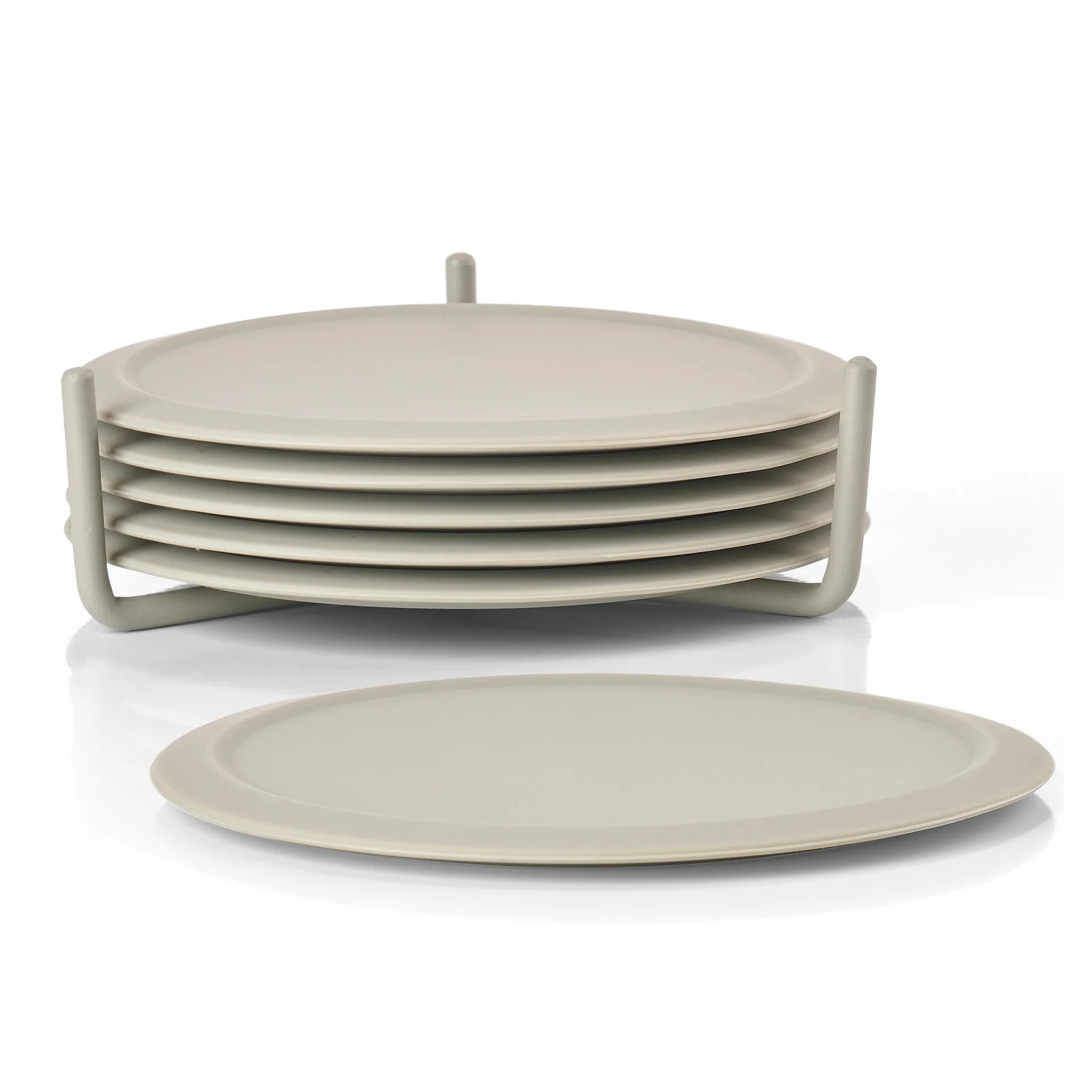 Singles 杯垫 六件套装 with holder, mud Zone Denmark