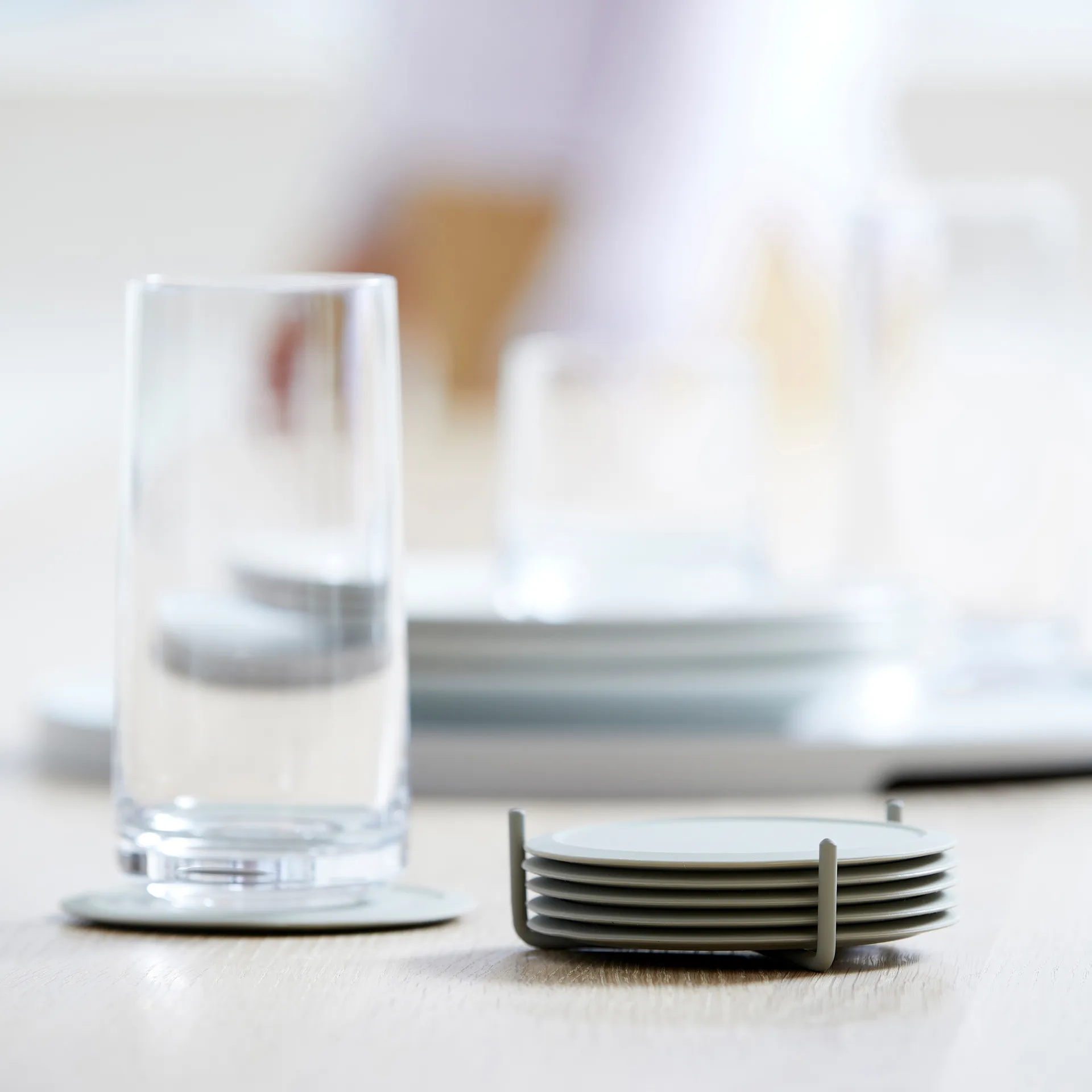 Singles 杯垫 六件套装 with holder, mud Zone Denmark