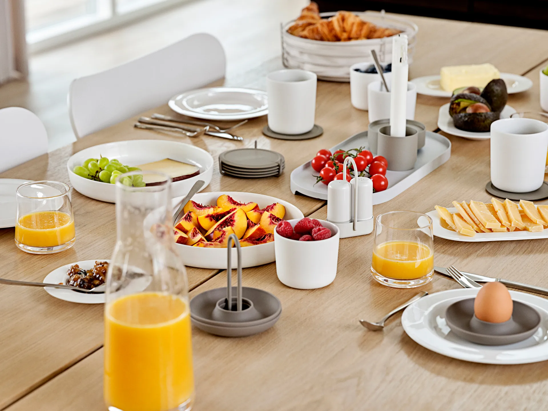 Singles 杯垫 六件套装 with holder, 灰褐色（Taupe） Zone Denmark