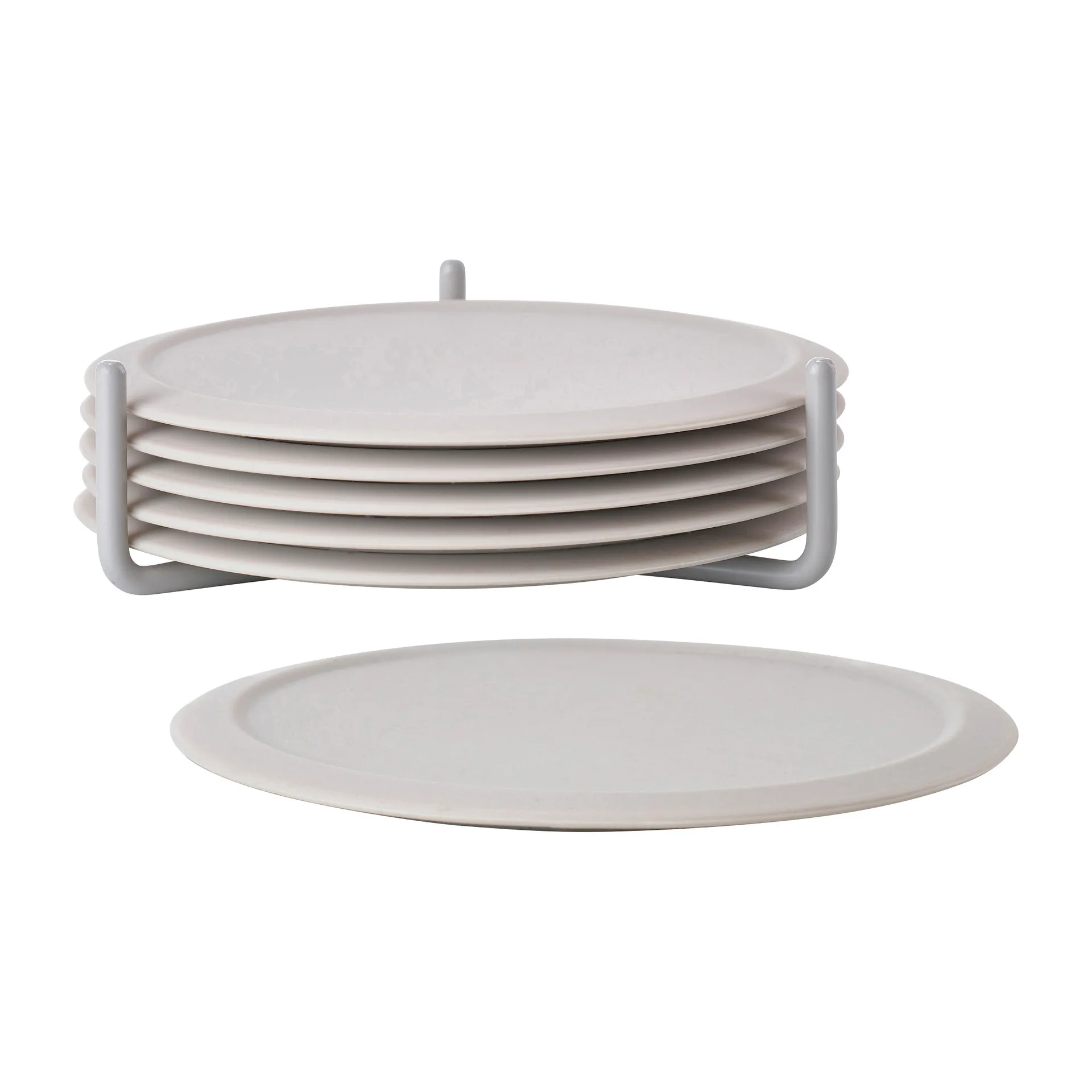 Singles 杯垫 六件套装 with holder, Warm 灰色 Zone Denmark