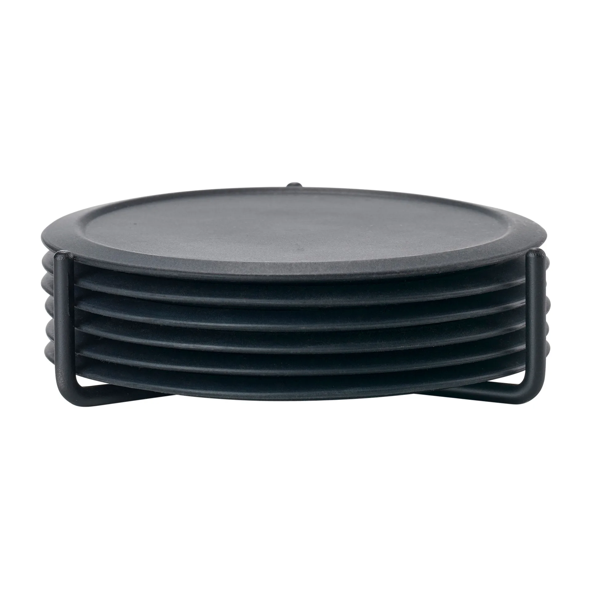 Singles 杯垫 六件套装 with holder, 黑色 Zone Denmark