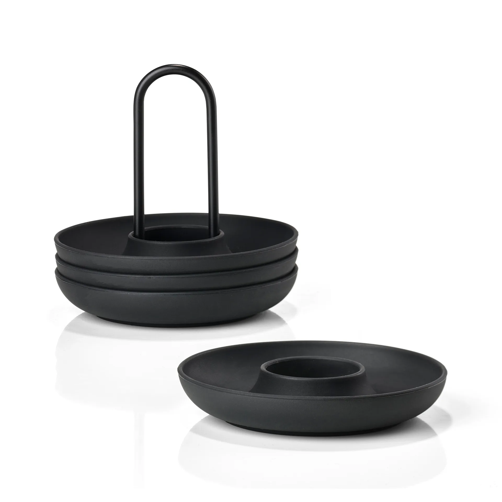 Singles 蛋杯 四件套装 with holder, 黑色 Zone Denmark