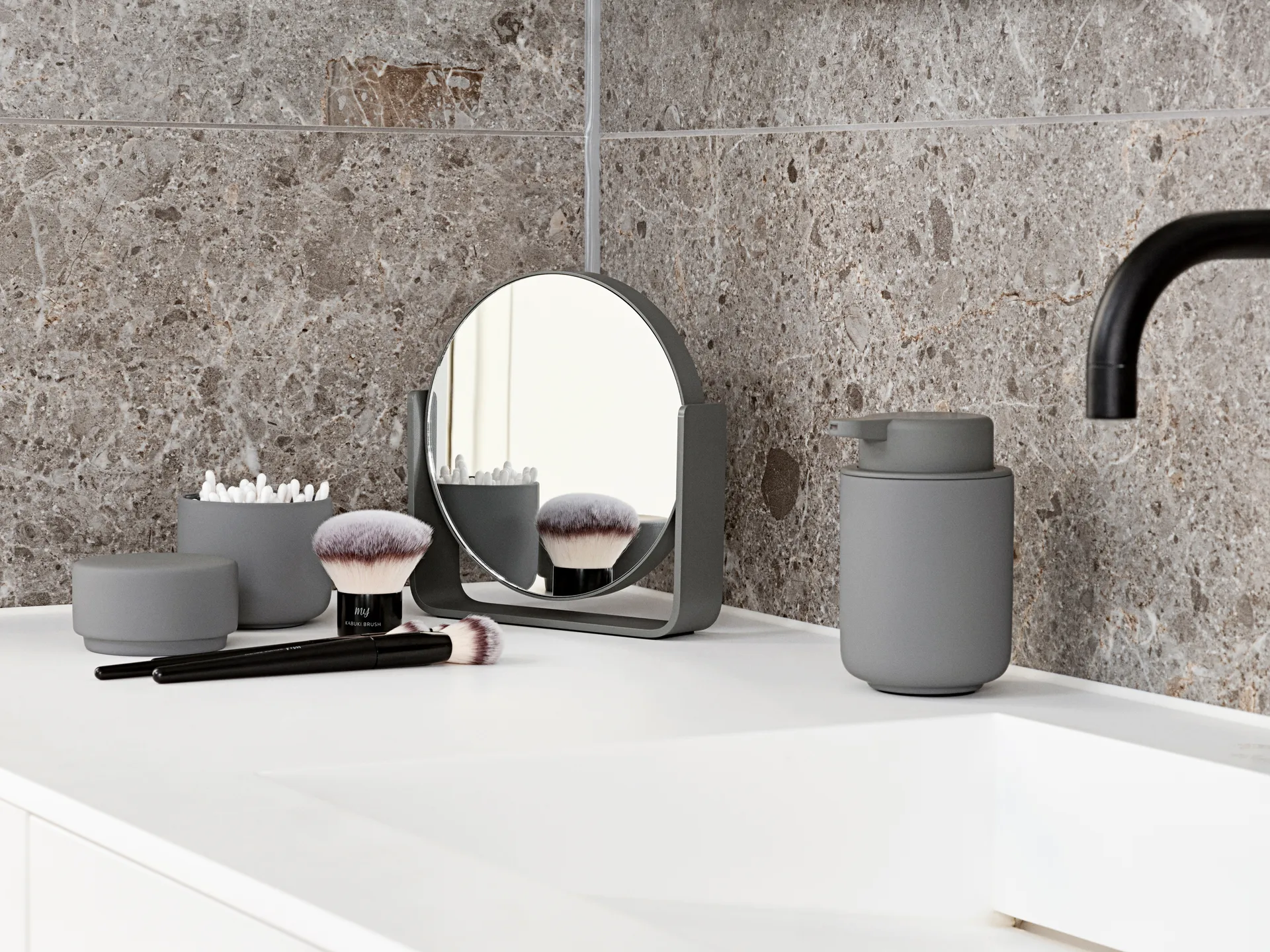 Ume 桌面镜 with 5x magnification 19x19.5 cm, 灰色 Zone Denmark