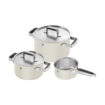 Zwilling Pure不锈钢单柄锅套装5件套 - 象牙白色 - Zwilling
