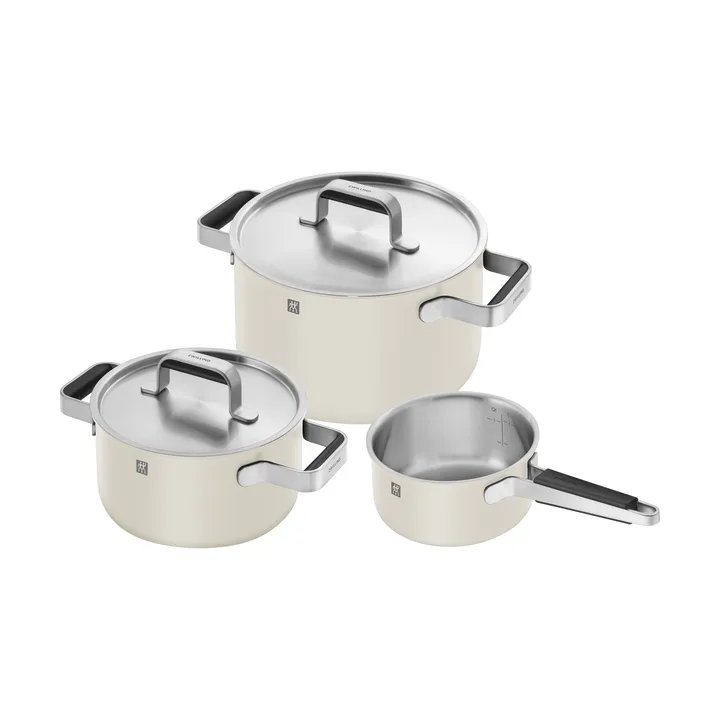 Zwilling Pure不锈钢单柄锅套装5件套 - 象牙白色 - Zwilling
