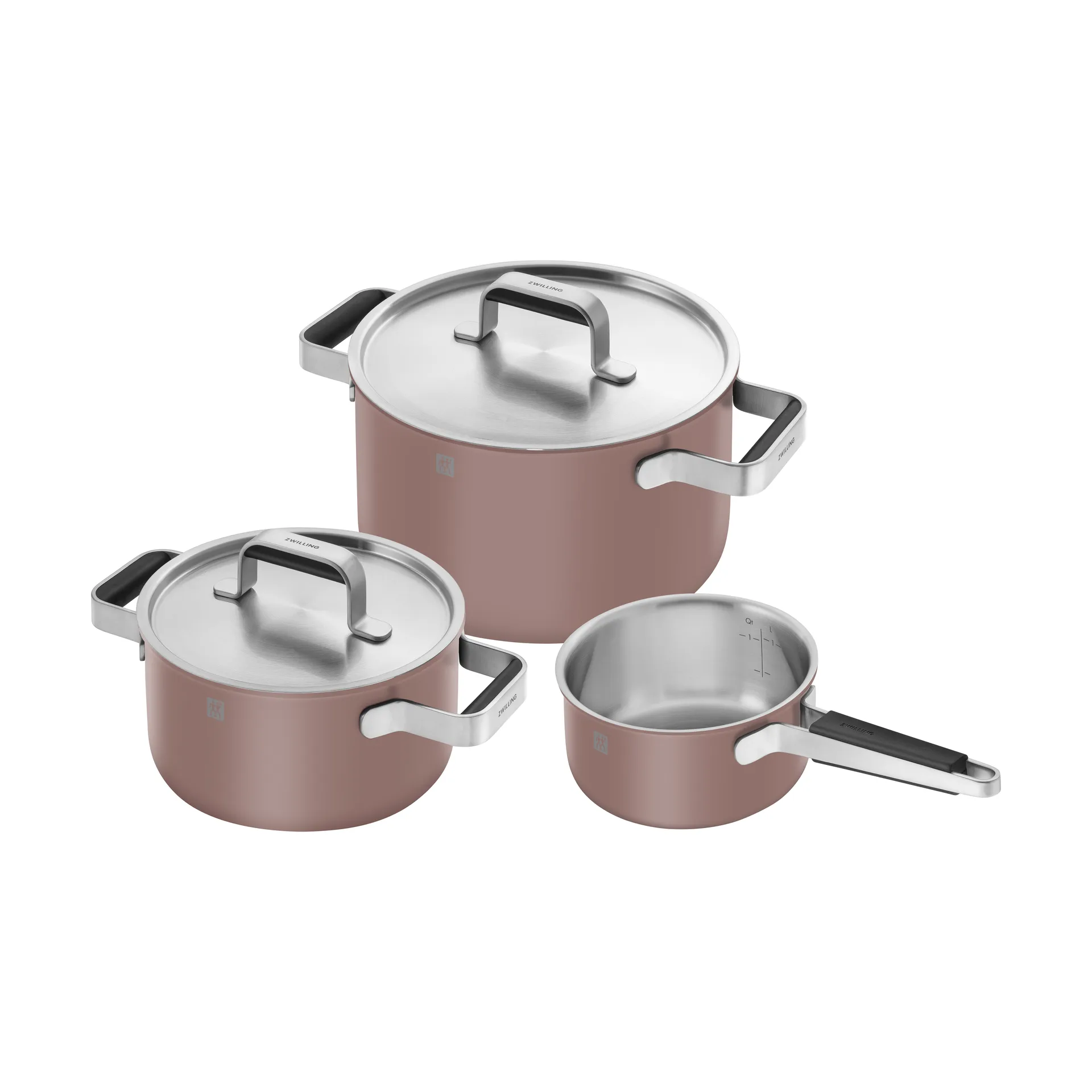 Zwilling Pure不锈钢单柄锅套装5件套, 粉色 Zwilling