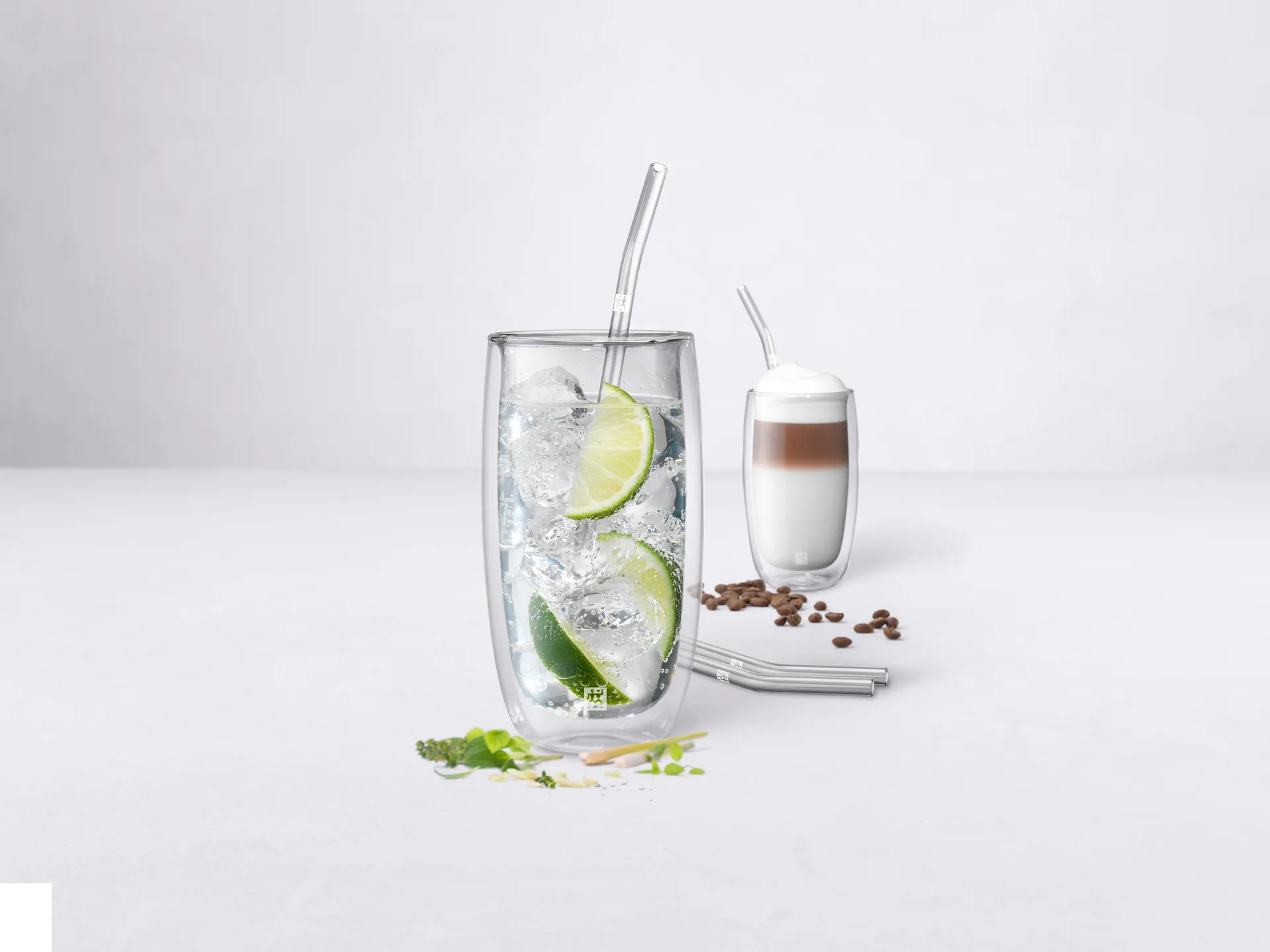 Zwilling Sorrento straws with bend 四件套装, Clear Zwilling