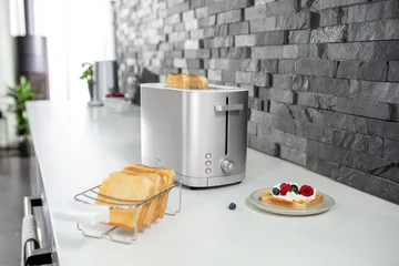Zwilling烤面包机带面包加热架双短槽 - 银色 - Zwilling